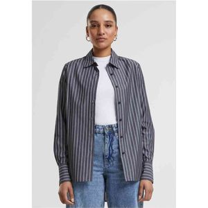 Urban Classics - Damesblouse - Zwart/Wit - Gestreept - Lange Mouwen - Regular Fit