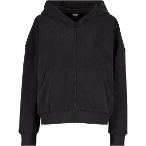Urban Classics - Sweat à Capuche - Zwart - Oversized - Velours Jacquard