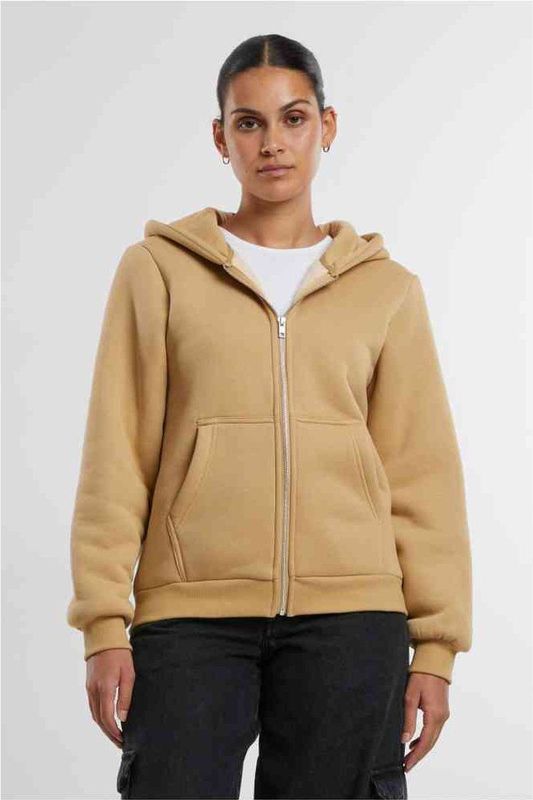 Urban Classics - Bonded Sherpa Vest met capuchon - Beige