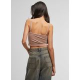 Urban Classics - Damestanktop - Duskroos - Korte Fluwelen Top - Buikvrij