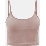 Urban Classics - Damestanktop - Duskroos - Korte Fluwelen Top - Buikvrij