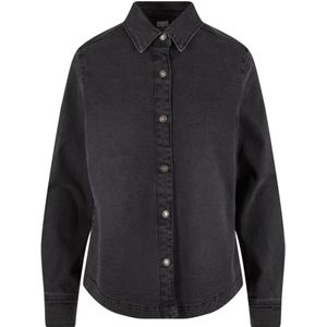 Urban Classics - Tb7118 - Blouse - Gewassen Zwart - 98% Katoen, 2% Elastaan