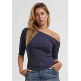 Urban Classics - Organic Asymmetric Rib - Dames T-shirt - Longsleeve