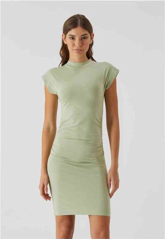 Urban Classics - Jurk - Pastelgroen - Jersey - Korte Lengte - Aansluitende Pasvorm