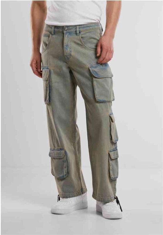 Urban Classics - Multi Pocket - Cargo Spijkerbroek - Acid-Washed - Zacht, Duurzaam Katoen