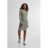 Urban Classics Ladies Rib Dress Mini-jurk olijf L 77% polyester, 19% viscose, 4% elastaan Basics