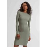 Urban Classics Ladies Rib Dress Mini-jurk olijf L 77% polyester, 19% viscose, 4% elastaan Basics