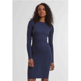 Urban Classics - Robe Courte Côtelée - Blauw Marine - Viscose, Polyester, Elasthaan