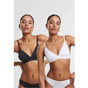 Urban Classics - Lot de 2 - Soutiens-gorge - Zwart/Wit - Non-Rembourré - Met Verstelbare Bretels