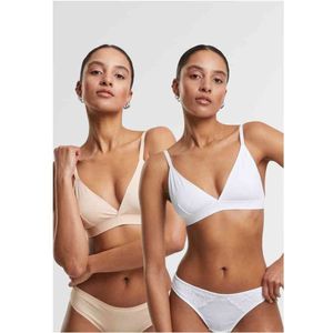Urban Classics - Lot de 2 - BH - Wit + Nude - Niet-gevuld, verstelbare bretels