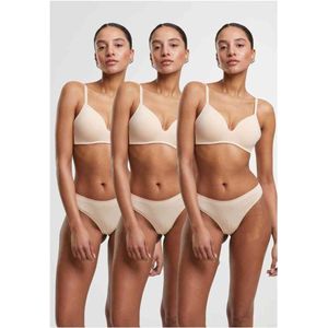 Urban Classics - Bonded Tanga - String - Beige - 3-Pack van 90% Nylon en 10% Elastaan