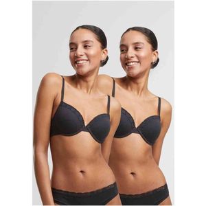 Urban Classics - Basic Cotton Lace - Bh - 2 Eenheden - Zacht, Ademend Katoen