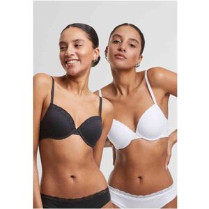 Urban Classics - Basic Cotton Lace - Bh - 2 Eenheden - Zacht, Ademend Katoen