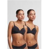URBAN CLASSICS - Basic Padded Bra - 2-pack - Zwart - Polyester