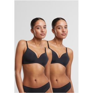 URBAN CLASSICS - Basic Padded Bra - 2-pack - Zwart - Polyester