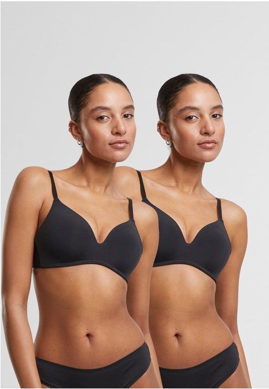 URBAN CLASSICS - Basic Padded Bra - 2-pack - Zwart - Polyester