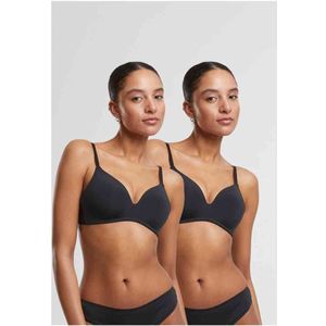 URBAN CLASSICS - Basic Padded Bra - 2-pack - Zwart - Katoen