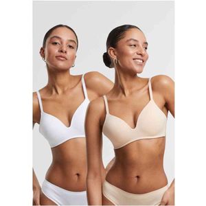Urban Classics - Lot de 2 Soutiens-Gorge Basique - Wit + Nude - Rembourré - Sans Coutures