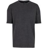 Urban Classics - Washed Look Ribbed T-shirt - Zwart - Heren T-shirt