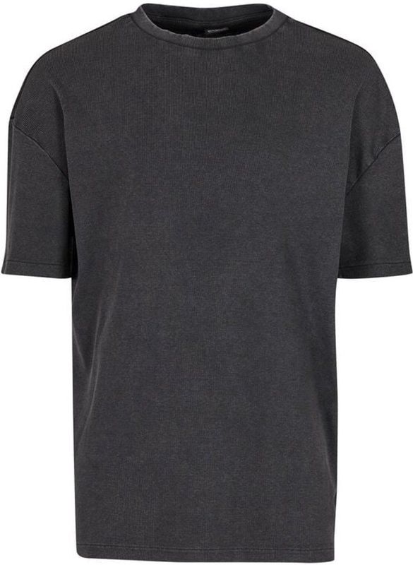 Urban Classics - Washed Look Ribbed T-shirt - Zwart - Heren T-shirt