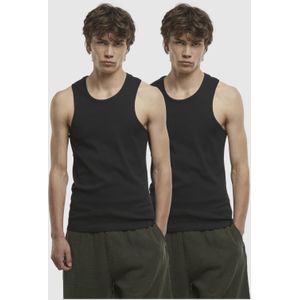 Urban Classics - Geribde Hemden - Zwart - Set van 2 - Heren Tanktop