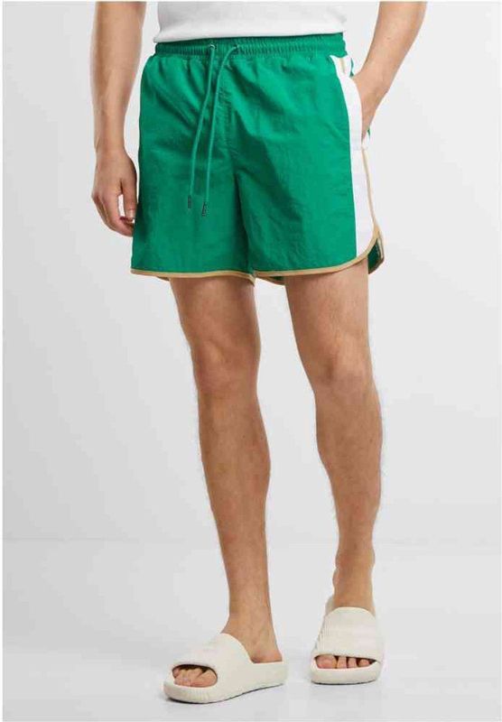 Urban Classics - Herenzwembroek - Groen - 100% Nylon - Retro Design