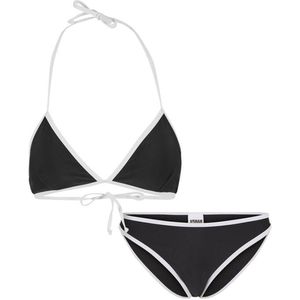 Urban Classics - Maillot de Bain - Zwart/Wit - 2-delig - Triangle Retro - Vrouwen