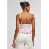 Urban Classics - Waffle Pique Ruffle Top - Roze - Crop Top