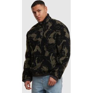 Urban Classics - Teddy Jas - Donkergroen - Heren - Lange Mouw