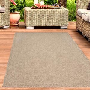 CARPETIA Vloerkleed, outdoor, weerbestendig, sisal-look, balkon, tuin, terras, keuken, naturel, beige, 160 x 230 cm