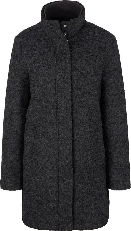 TOM TAILOR Boucle Coat - Dames Jas - Zwart - Bouclé - Slim Fit