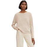 Gebreide Trui - Beige - Met Modieuze Structuur - Lange Mouwen