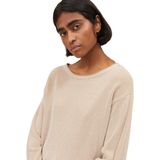 Gebreide Trui - Beige - Met Modieuze Structuur - Lange Mouwen