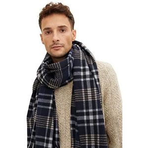 TOM TAILOR 30477 - Blue Sand Check Gebreide herensjaal Karo blauw Eén maat 30477 - Blue Sand Check, één maat, 30477 - Blue Sand Check