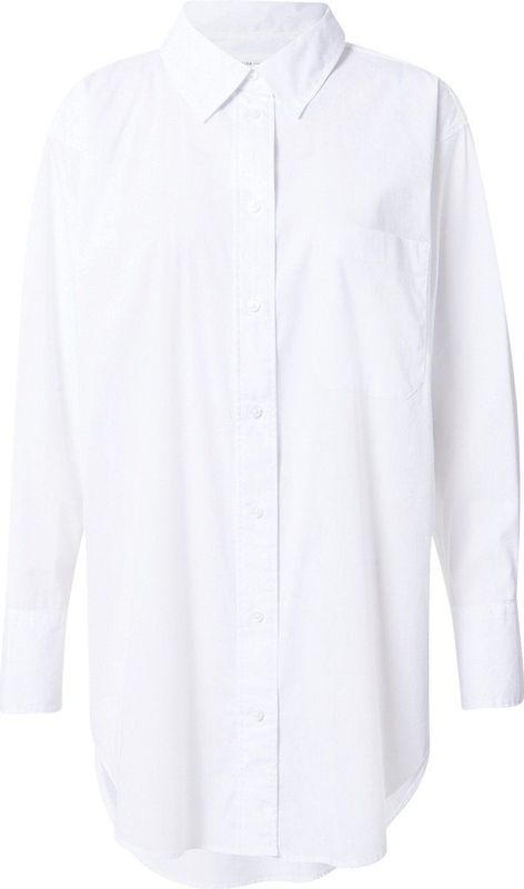 Lange Poplin Blouse - Wit - Popeline - Oversized Fit