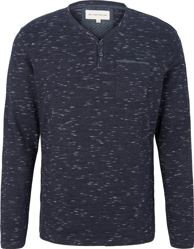 Tom Tailor - Longsleeve - Gemêleerd - V-hals - Driekwart Mouwen