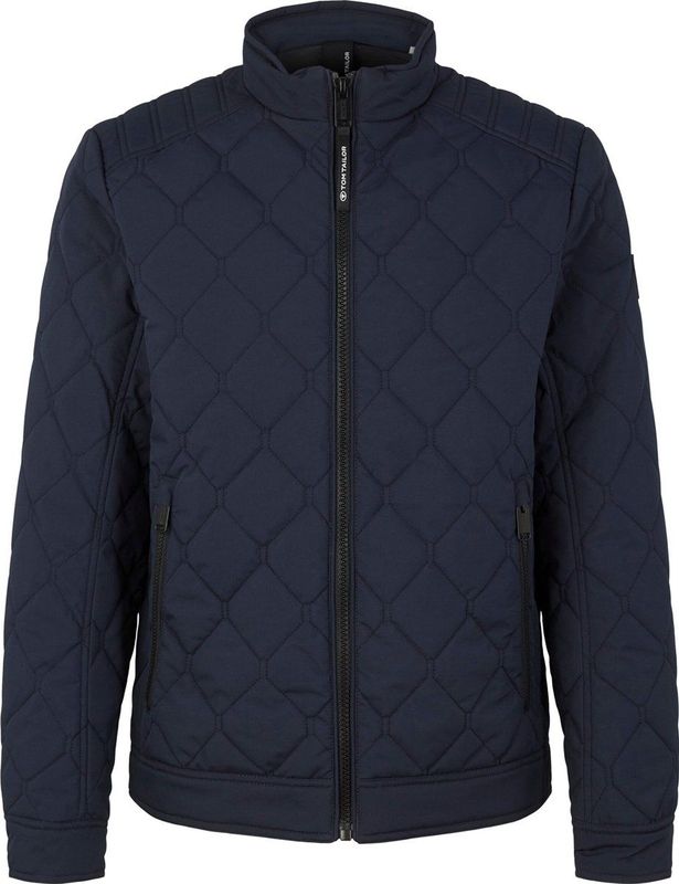 TOM TAILOR - Casual Biker Jacket - Heren Jas - Zwart - Polyester - Regular Fit