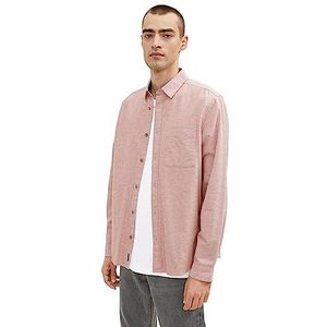 TOM TAILOR Uomini Shirt met borstzak 1033724, 30777 - Chili Oil Red Chambray, XXL