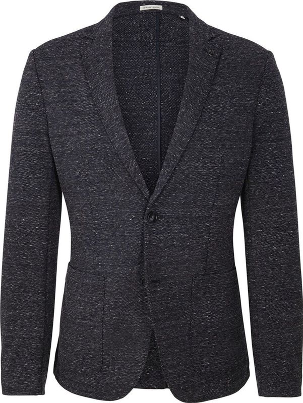 Tom Tailor - Casual Jersey Blazer - Blauw - Polyester/Viscose/Katoen/Elasthan