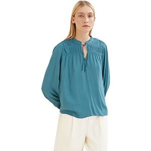 TOM TAILOR Dames Blouse met ruches 1034030, 13222 - Pastel Teal, 36