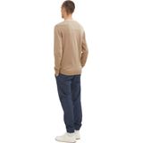 Gebreide Trui - Eenvoudig - Katoen - Met Logo - Lange Mouw - V-hals