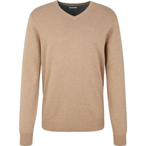 Gebreide Trui - Eenvoudig - Katoen - Met Logo - Lange Mouw - V-hals