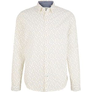 Tom Tailor - Lange Mouw Overhemd - Heren - Gebroken Wit - Katoen