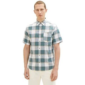 TOM TAILOR Overhem Uomini 1034902,31236 - Bluish Green Off White Check,L