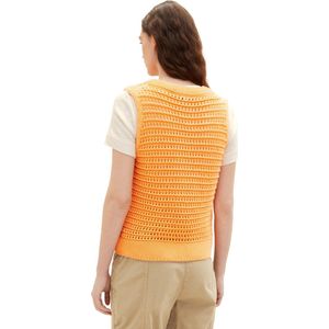TOM TAILOR Dames pullunder 1035307, 29751 - Bright Mango Orange, S