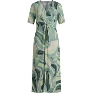 Dames Zomer Korte Mouwen Maxi-Jurk Casual V-Hals Met Oogjes Hoge Taille Volants Swing A-Lijn Lange Jurken, wit, L