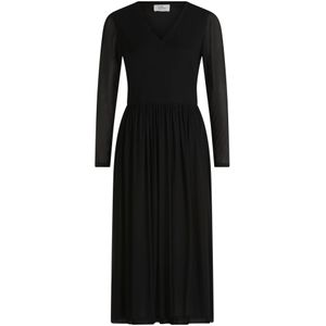 vera mont, Dames, Jurken, Zwart, Maat: S Leer,