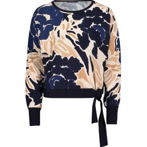 Betty Barclay Strickpullover Betty Barclay Feinstrickpullover mit Aufdruck (1-tlg) Bindeband