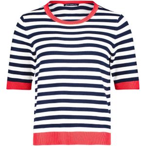 Betty Barclay - Gebreide Trui - Color-Blocking - Ronde Hals - Halve Mouwen