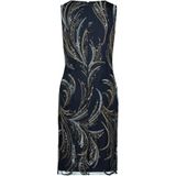 Vera Mont - Geborduurde Etuijurk - Blauw - 4XL